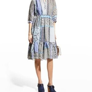 Johnny Was Multicolor Patchwork Midi Dress